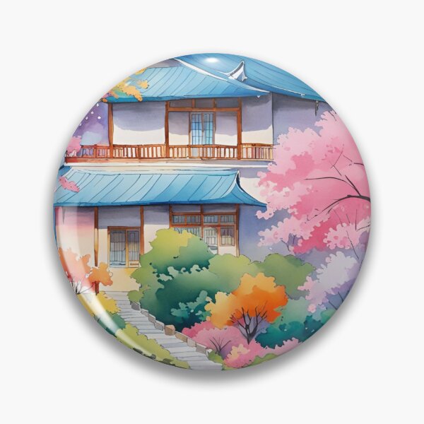 Item preview, Pink Korean House Watercolor designed and sold by Places On Earth.