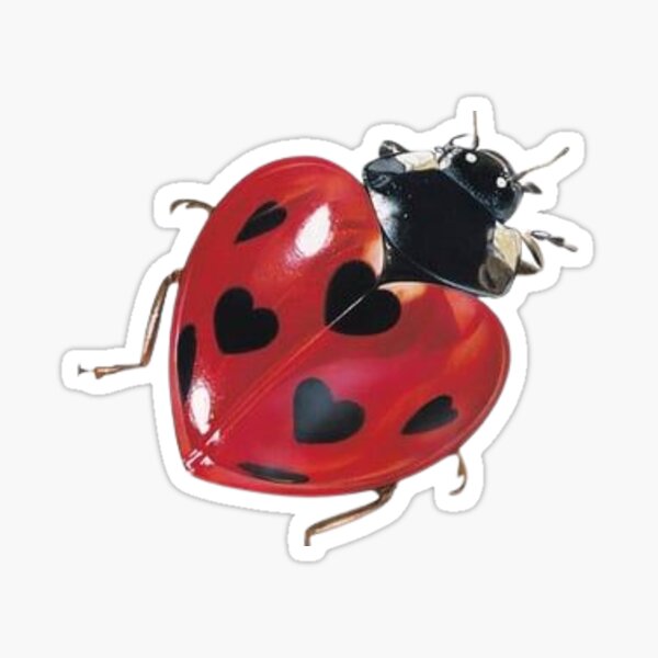Ladybug With Swirly Antennas Sticker