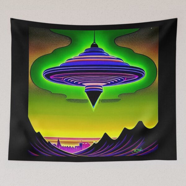 Item preview, Area 51 – Trippy Neon Retro UFO 106 | Grusch designed and sold by Benito Del Ray.