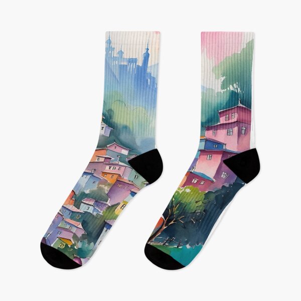 Item preview, Darjeeling Town Watercolor designed and sold by Places On Earth.