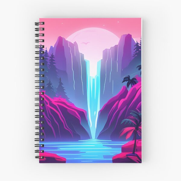 Item preview, Synthwave Waterfall designed and sold by LIOPRINTS.