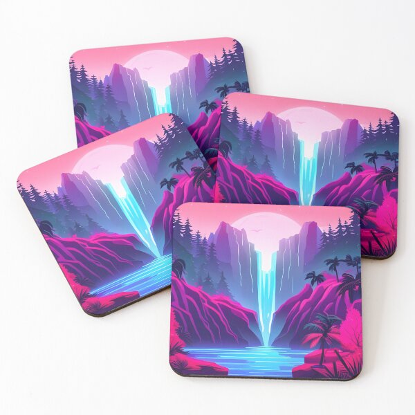 Item preview, Synthwave Waterfall designed and sold by LIOPRINTS.