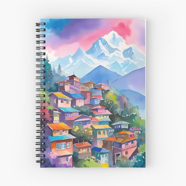 Item preview, Darjeeling with Kanchenjunga Himalayas Watercolor designed and sold by Places On Earth.