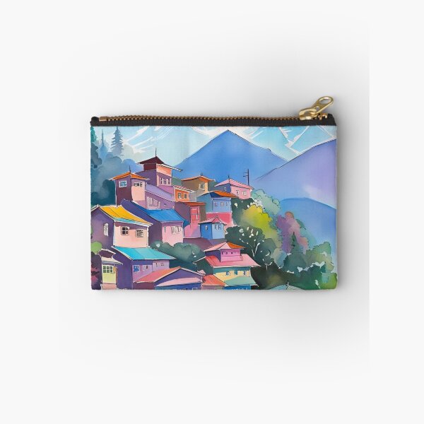 Item preview, Darjeeling with Kanchenjunga Himalayas Watercolor designed and sold by Places On Earth.