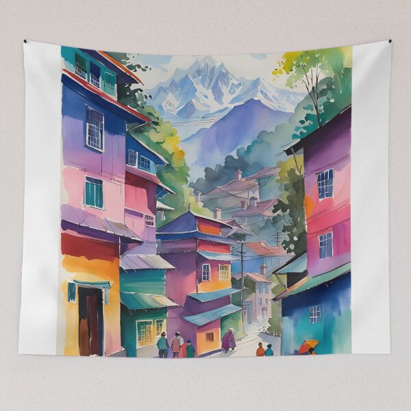 Item preview, Darjeeling Queen of Hills Watercolor designed and sold by Places On Earth.
