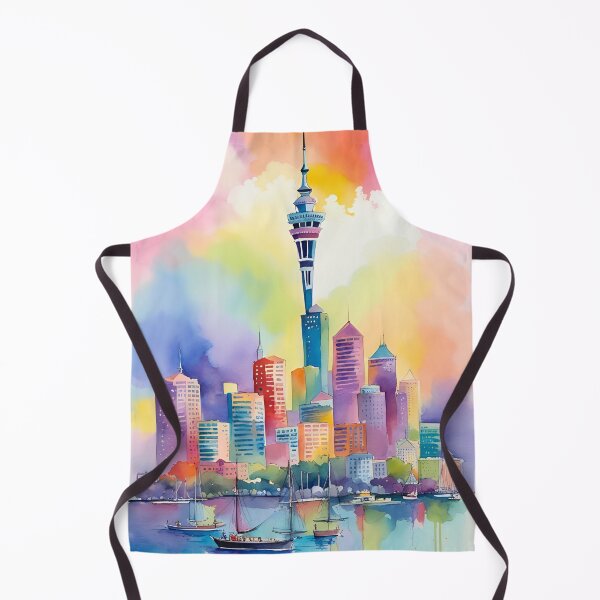 Item preview, Auckland skyline skycity watercolor designed and sold by Places On Earth.