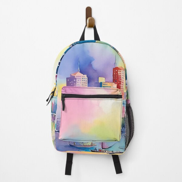 Item preview, Auckland skyline skycity watercolor designed and sold by Places On Earth.