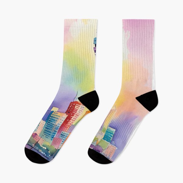 Item preview, Auckland skyline skycity watercolor designed and sold by Places On Earth.