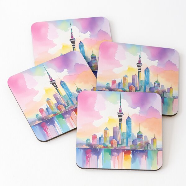 Item preview, Rainbow Auckland City Skyline designed and sold by Places On Earth.