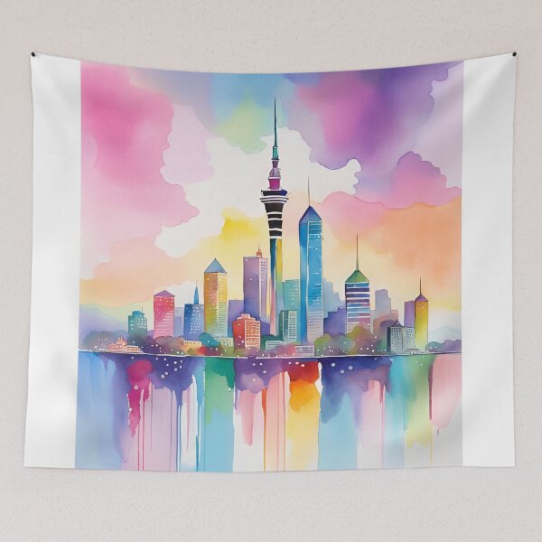 Item preview, Rainbow Auckland City Skyline designed and sold by Places On Earth.