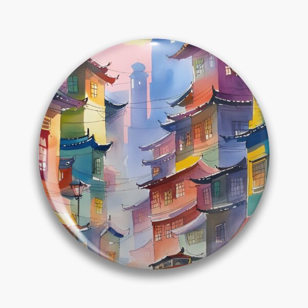 Item preview, Busan City Streets Watercolor designed and sold by Places On Earth.