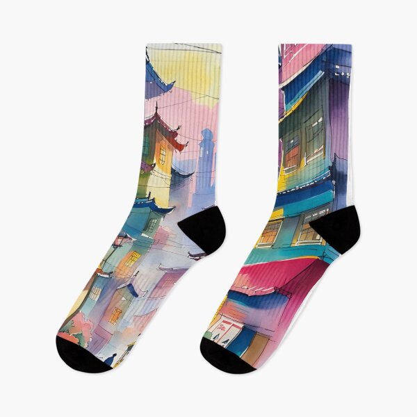 Item preview, Busan City Streets Watercolor designed and sold by Places On Earth.