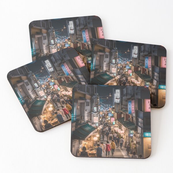 Item preview, Korean Street at Night Seoul designed and sold by Places On Earth.