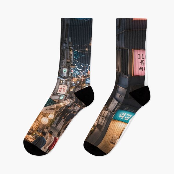 Item preview, Korean Street at Night Seoul designed and sold by Places On Earth.