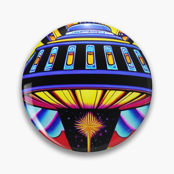 Item preview, Area 51 – Trippy Neon Retro UFO 113 | Lazar designed and sold by Benito Del Ray.