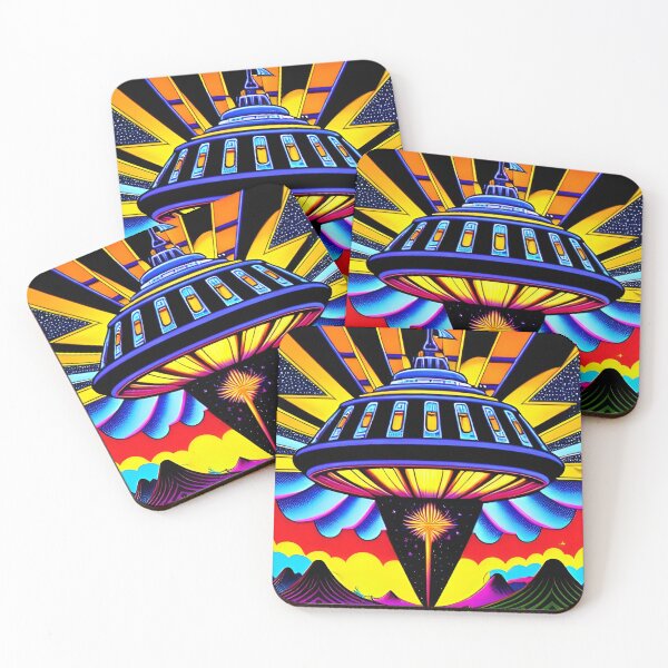 Item preview, Area 51 – Trippy Neon Retro UFO 113 | Lazar designed and sold by Benito Del Ray.