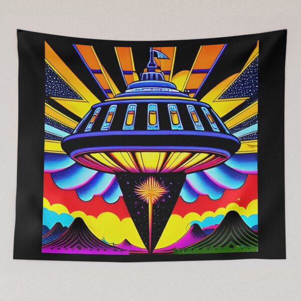 Item preview, Area 51 – Trippy Neon Retro UFO 113 | Lazar designed and sold by Benito Del Ray.