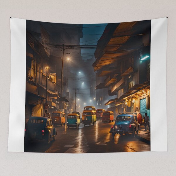 Item preview, Kolkata Night Lights Street designed and sold by Places On Earth.