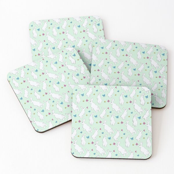 Item preview, Curious bunnies pattern - mint designed and sold by immortalilith.