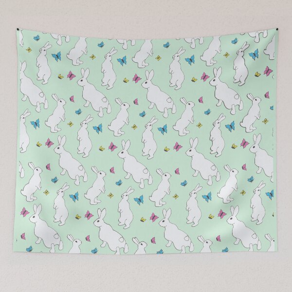 Item preview, Curious bunnies pattern - mint designed and sold by immortalilith.