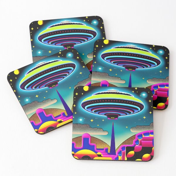 Item preview, Area 51 – Trippy Neon Surreal UFO 119 | Lazar designed and sold by Benito Del Ray.