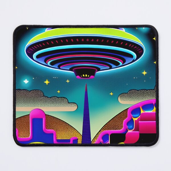 Item preview, Area 51 – Trippy Neon Surreal UFO 119 | Lazar designed and sold by Benito Del Ray.