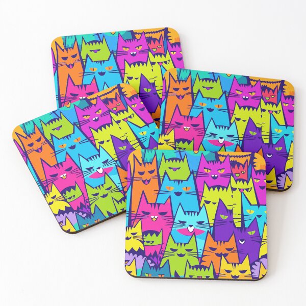 Item preview,  happy and colorful cats designed and sold by tinytwist.