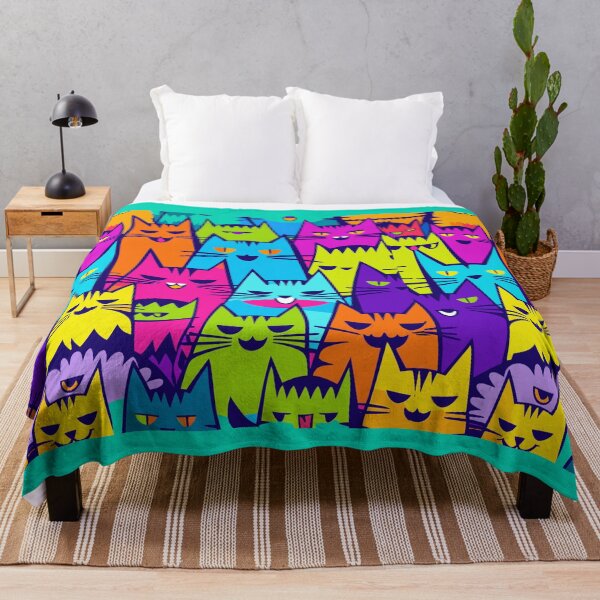 Item preview, happy and colorful cats designed and sold by tinytwist.