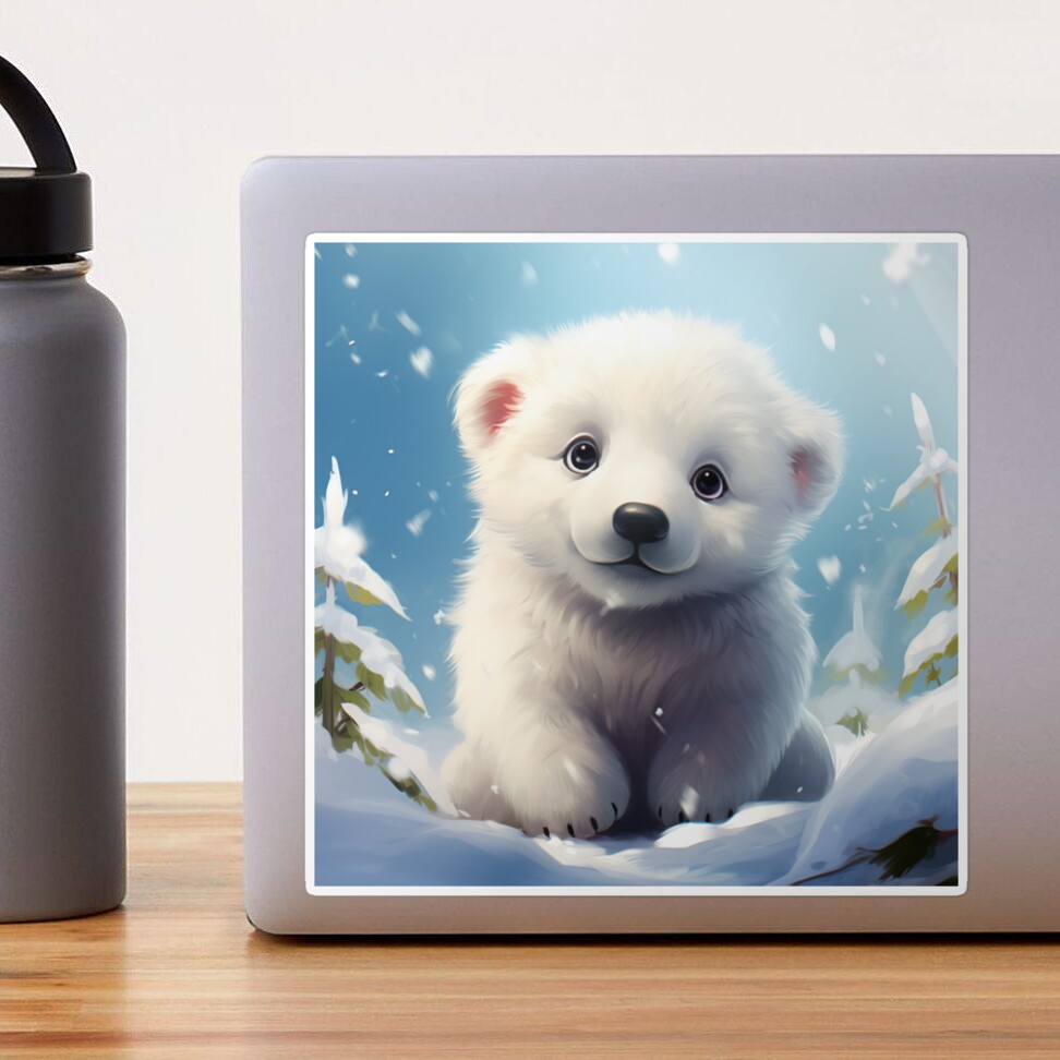 Gift Sticker : Cute Baby Polar Bear Sweet Art For Newborn Kid Room Decor  Animal