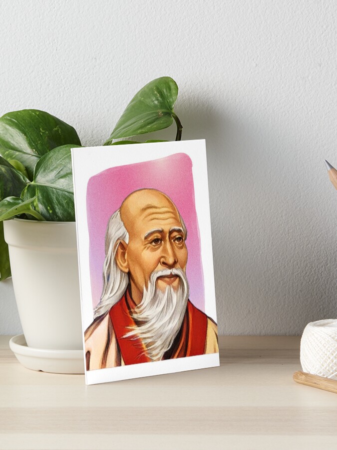 Chinese philosopher Laozi - pink - illustration | Art Board Print