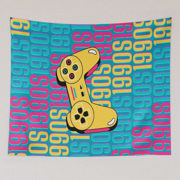 Item preview, 1990s retro design 3 - Teal Background designed and sold by PunjabanJatti.