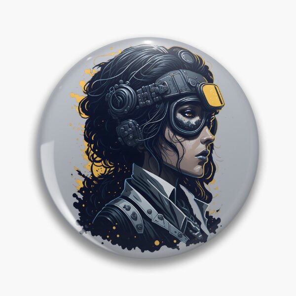 Item preview, Steampunk Art Military Pilot Woman Portrait designed and sold by SoccaTamam.