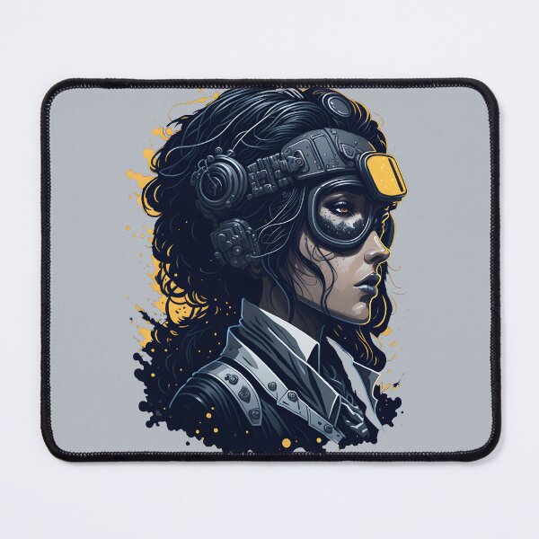 Item preview, Steampunk Art Military Pilot Woman Portrait designed and sold by SoccaTamam.