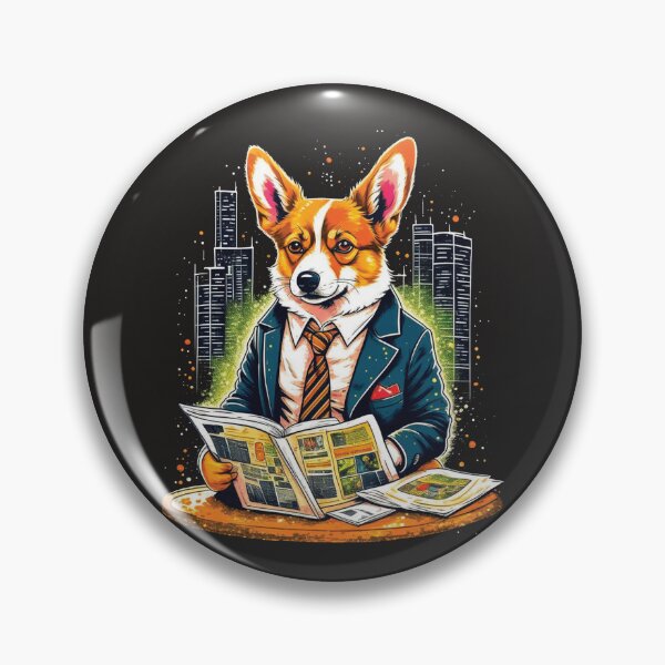 Item preview, Dog Corgi Reads Newspaper designed and sold by NewStyle44.