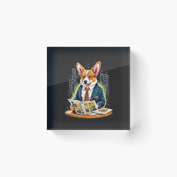 Item preview, Dog Corgi Reads Newspaper designed and sold by NewStyle44.