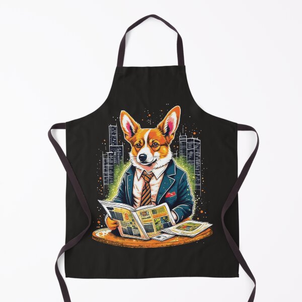 Item preview, Dog Corgi Reads Newspaper designed and sold by NewStyle44.