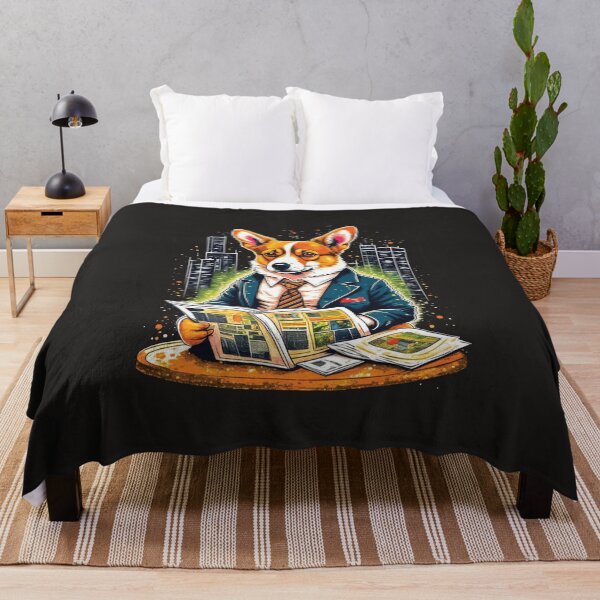 Item preview, Dog Corgi Reads Newspaper designed and sold by NewStyle44.