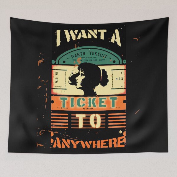 Item preview, I WANT A TICKET TO ANYWHERE- Vintage Summer design by CallisC Arts designed and sold by CallisC-Arts.