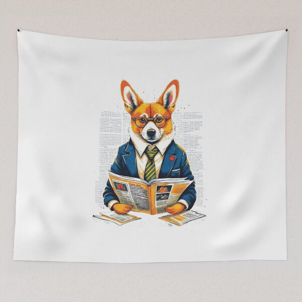 Item preview, Corgi Reads Newspaper designed and sold by NewStyle44.