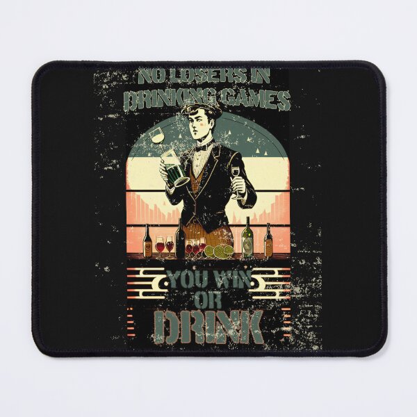 Item preview, NO LOSERS IN DRINKING GAME - Vintage Summer design by CallisC Arts designed and sold by CallisC-Arts.
