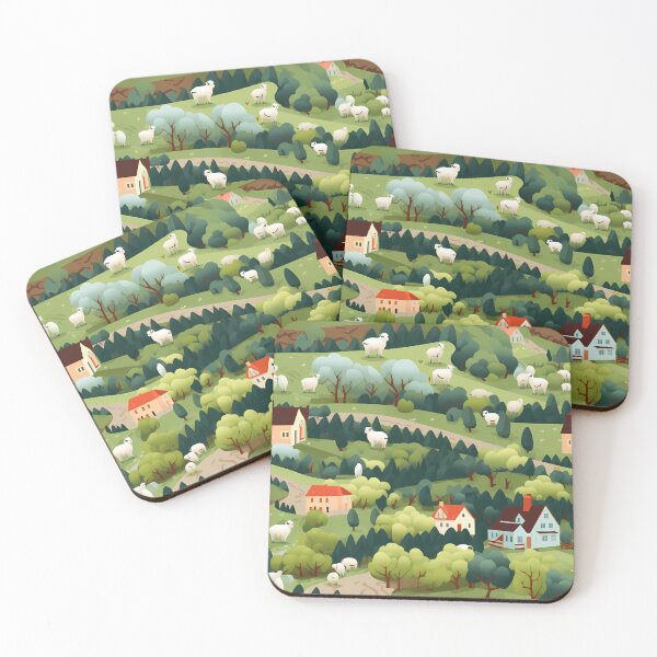 Item preview, Sheep farm pattern designed and sold by Lexa Pix.