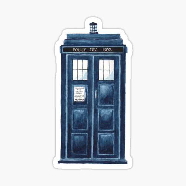 Aquarell TARDIS Sticker