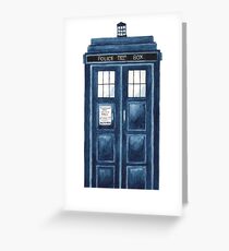Watercolour TARDIS Greeting Card