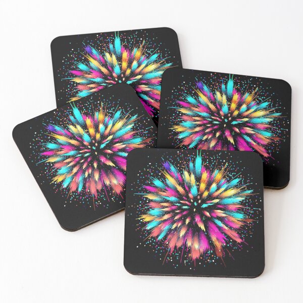 Item preview, exploding colorful fireworks designed and sold by TrendyPalette.
