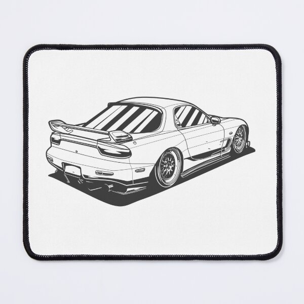 Item preview, MAZDA RX-7 FD BLACK AND WHITE designed and sold by TrilogyMerch.