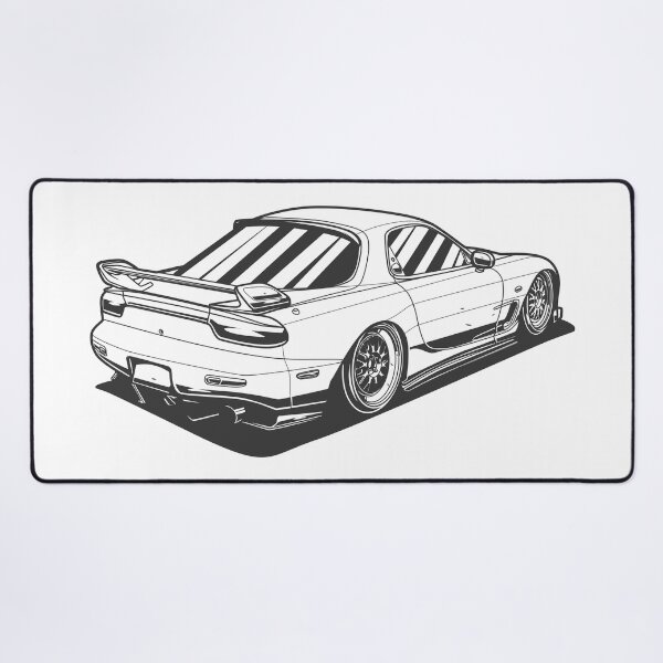 Item preview, MAZDA RX-7 FD BLACK AND WHITE designed and sold by TrilogyMerch.