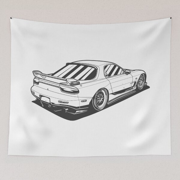 Item preview, MAZDA RX-7 FD BLACK AND WHITE designed and sold by TrilogyMerch.