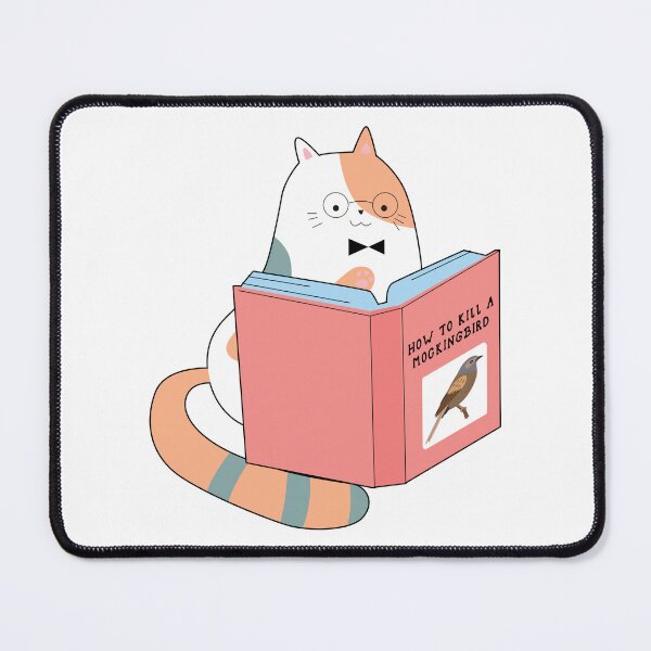 Item preview, cat reading to kill a mockingbird designed and sold by one-more-shop.
