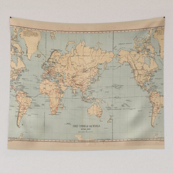 Item preview, Vintage Map of the World (1867) designed and sold by BravuraMedia.