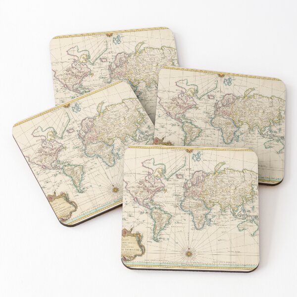 Item preview, Vintage Map of the World (1772) designed and sold by BravuraMedia.
